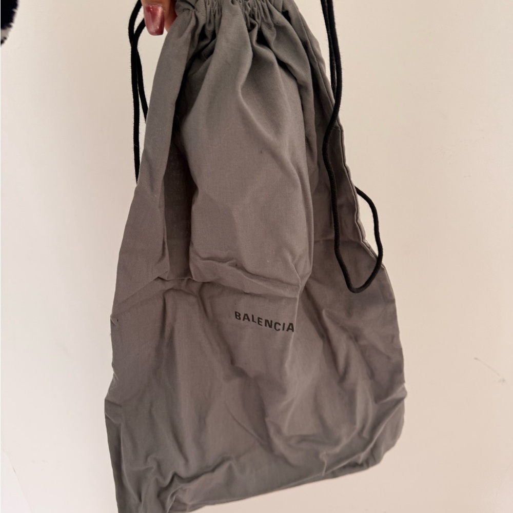 Balenciaga Gray Drawstring Nylon Duffel Bag